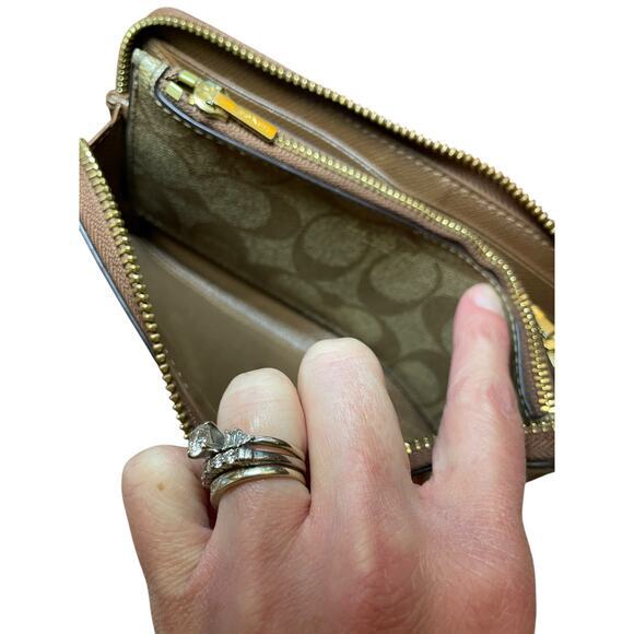 Coach Multifunction Wallet Large Brown Leather C Print Monogram Removable Insert - Picture 12 of 16